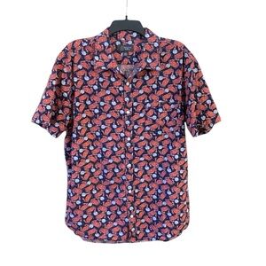 Wallin & Bros. crab seashell short sleeve casual button down shirt
